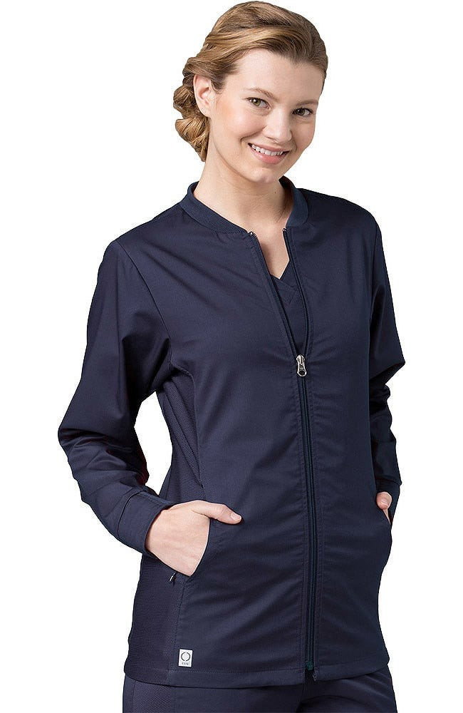 EON Women's COOLMAX Mesh Panel Solid Scrub Jacket
